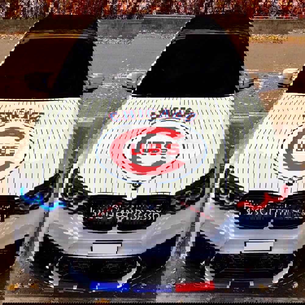 Chicago Cubs Itasha Car Vinyl Hood Wrap Decal Sticker