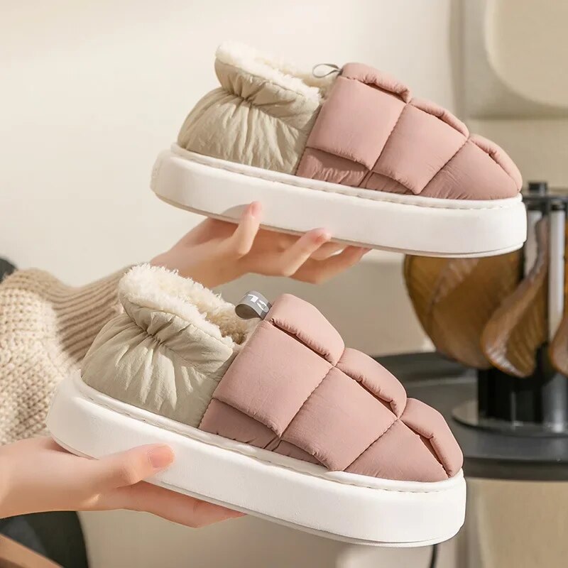 Winter Warm Cotton Slippers 2024 Waterproof Snow Boots for Indoor and Outdoor Use