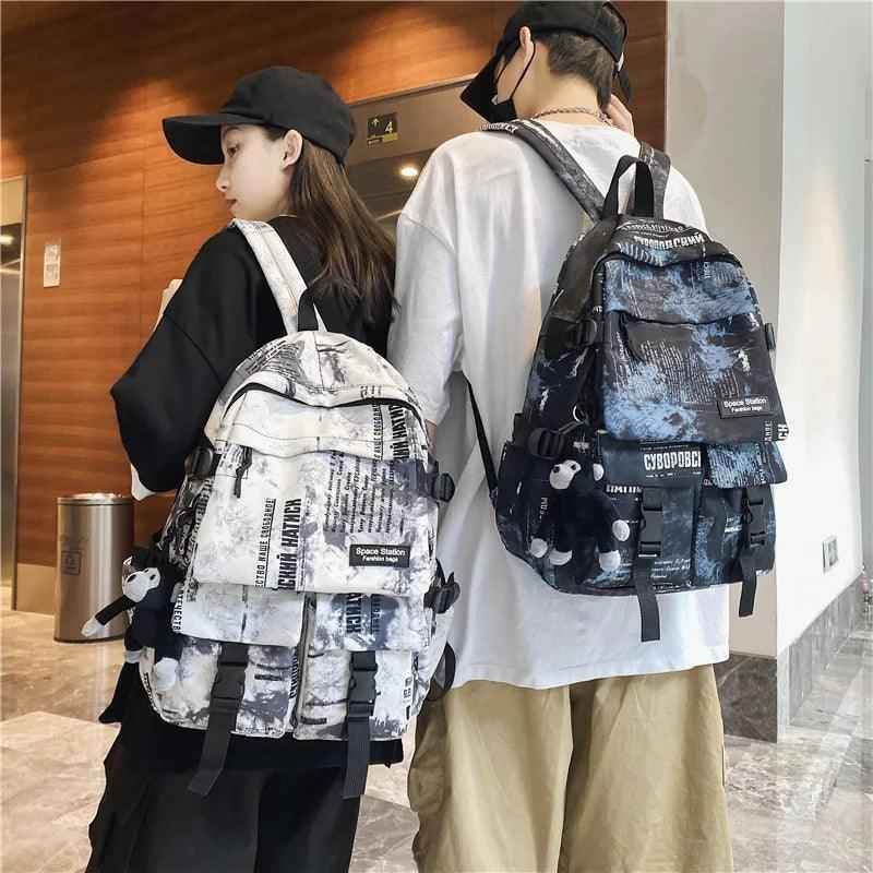 Cool Graffiti Backpack QC346 - Large Capacity Student Bookbag