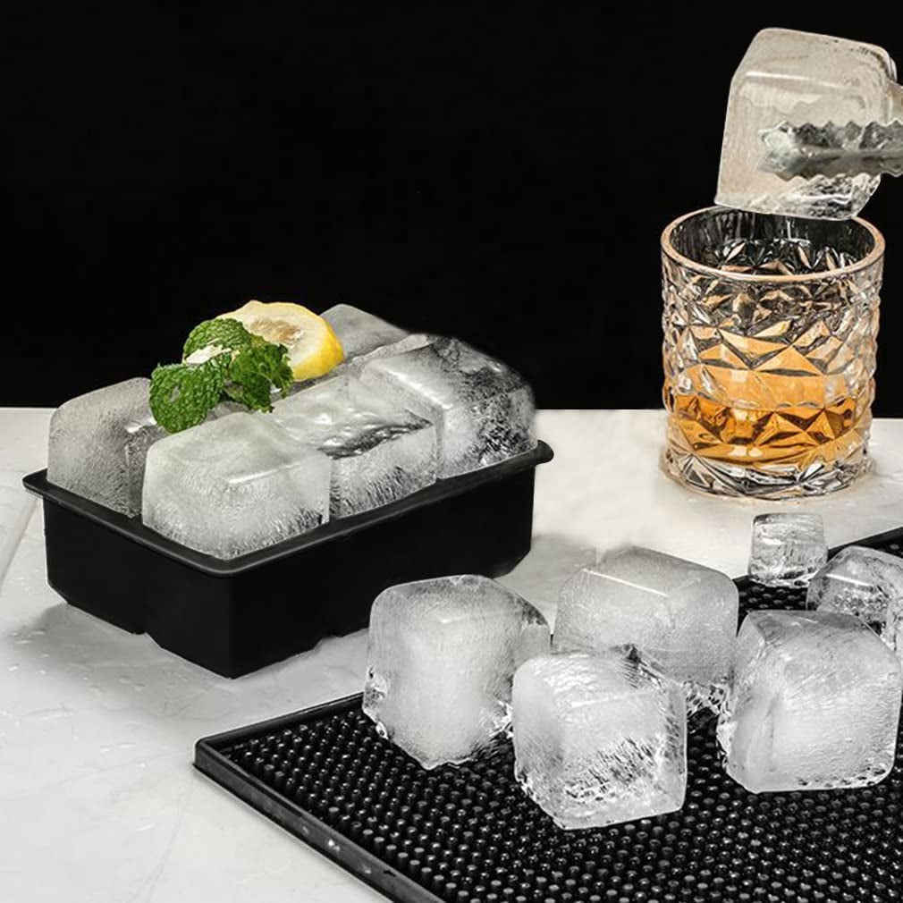 Set of 2, Sphere Ice Ball Maker with Lid & Large Square Ice Cube Maker