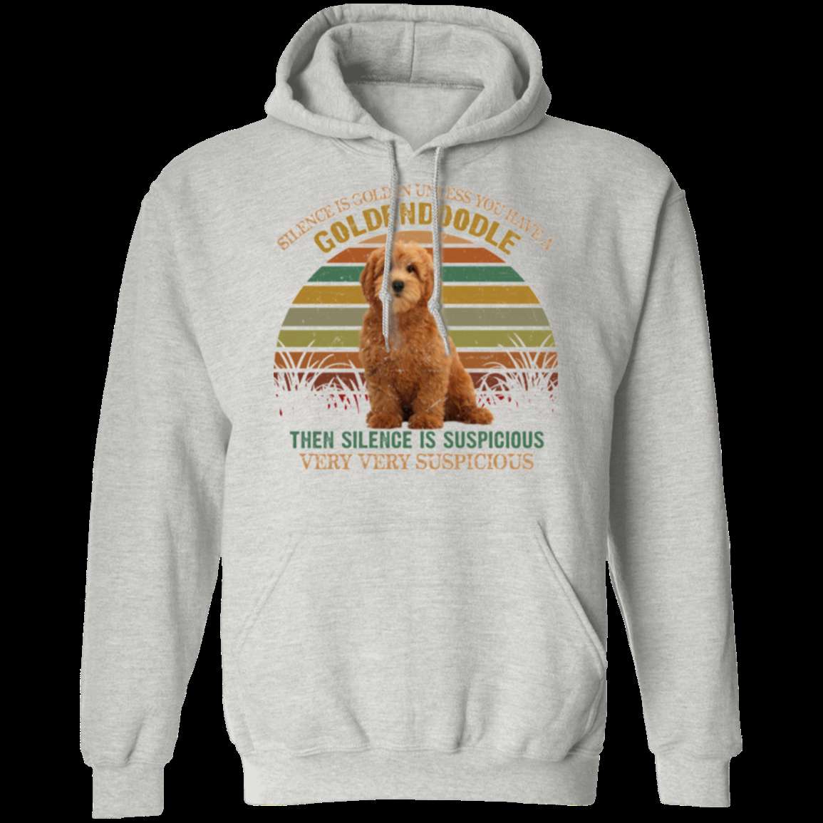 SILENCE IS GOLDEN Pullover Hoodie - 8 oz Unisex Hoodie with Digital Print