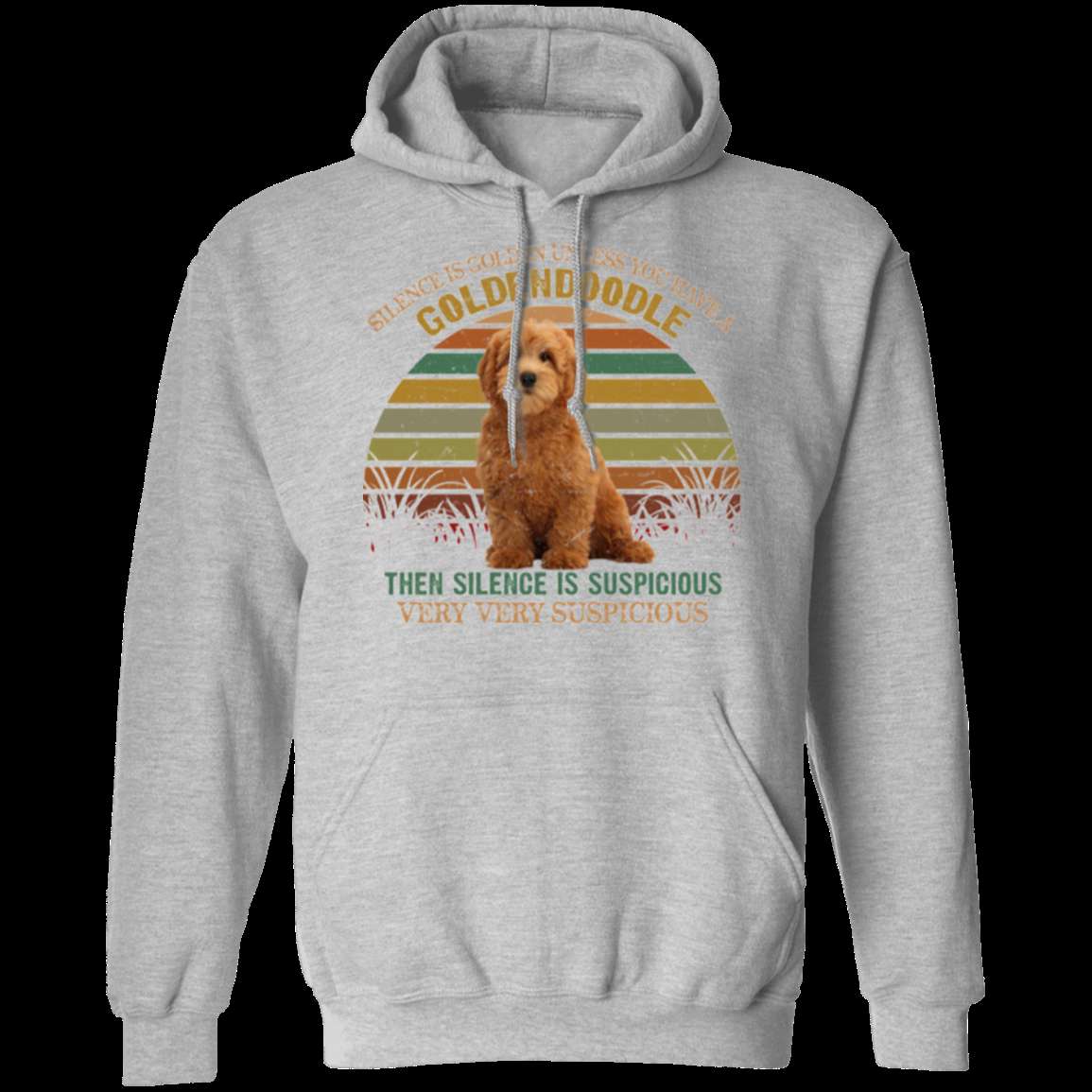 SILENCE IS GOLDEN Pullover Hoodie - 8 oz Unisex Hoodie with Digital Print