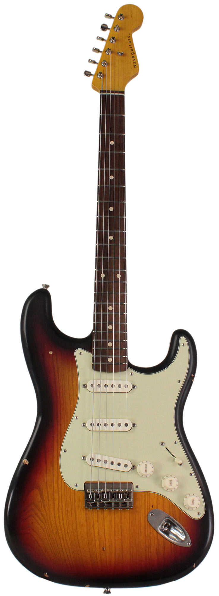 Nash S-63 Guitar - 3-Tone Sunburst, Hard Tail, Light Aging