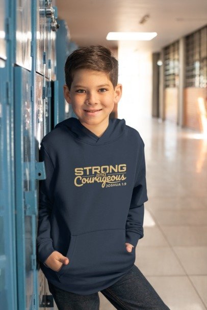 F&H Christian Strong and Courageous Boys Fleece Hoodie
