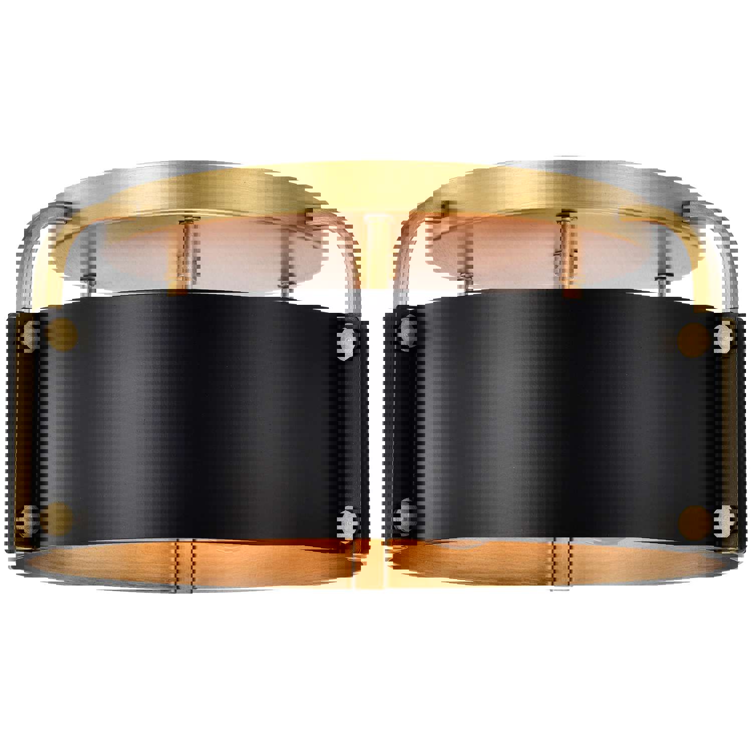 SATCO/NUVO Altos 3 Light Semi Flush 14 Inch Matte Black And Natural Brass Finish Ceiling Light