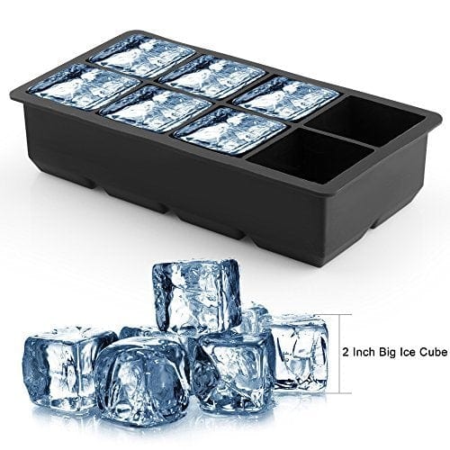 Samuelworld Large Silicone Ice Cube Tray for Whiskey and Cocktails (2pc/Pack)
