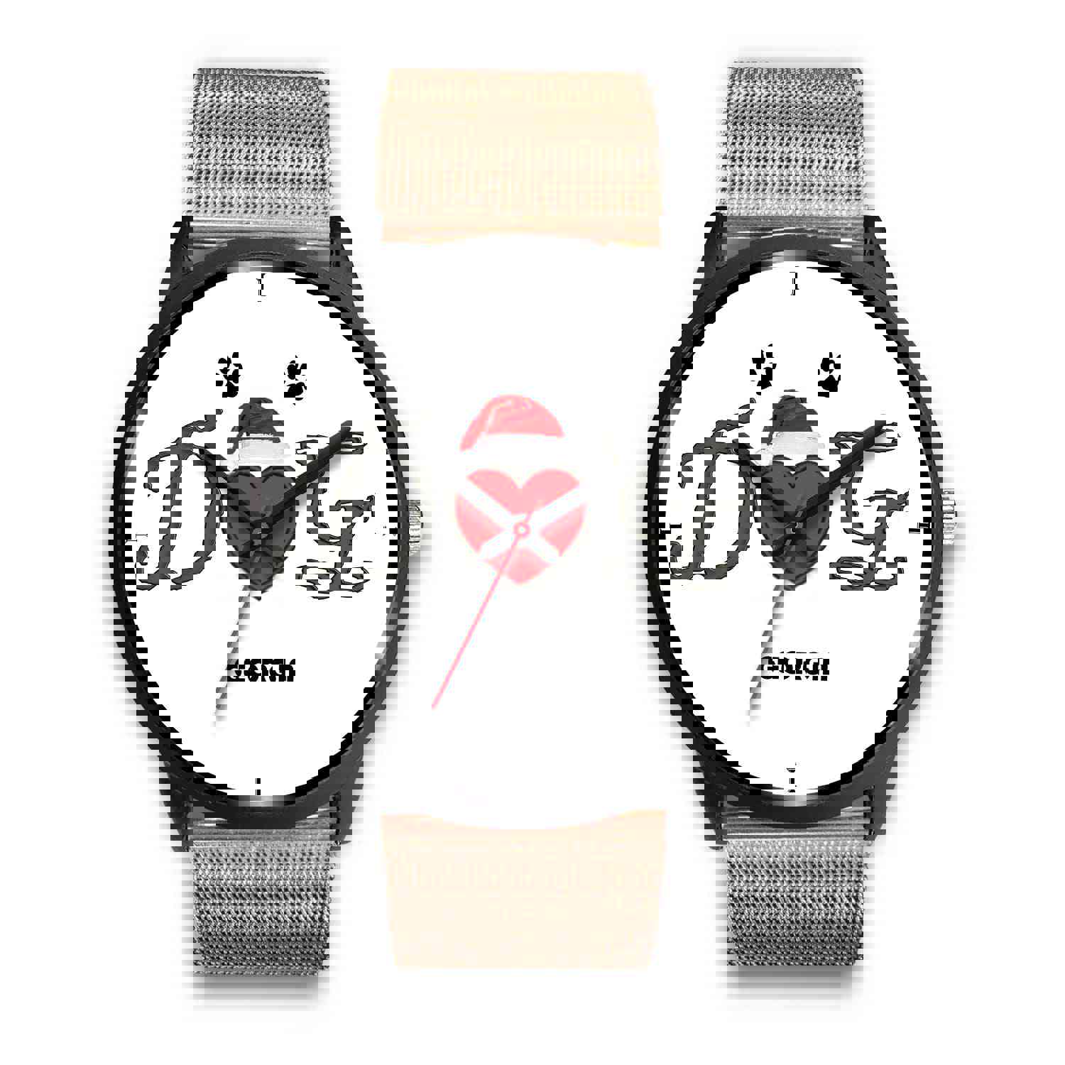 Dog Georgia Print Christmas Special Wrist Watch