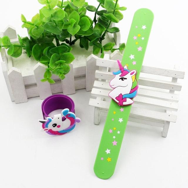 Colorful Unicorn Wristband Slap Bracelet for Kids - Star Printed Party Favors