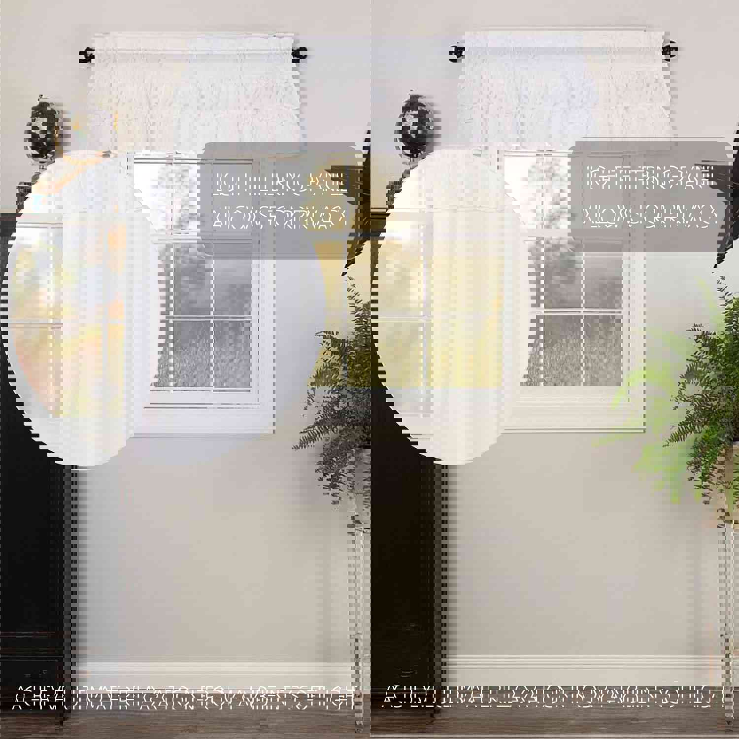 Muslin Ruffled Bleached White Valance 16x60