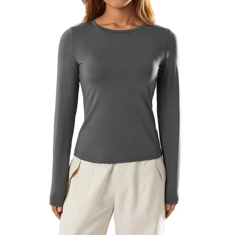 Nukty Y2K Vintage Long Sleeve T-shirt for Women - Crop Top Streetwear