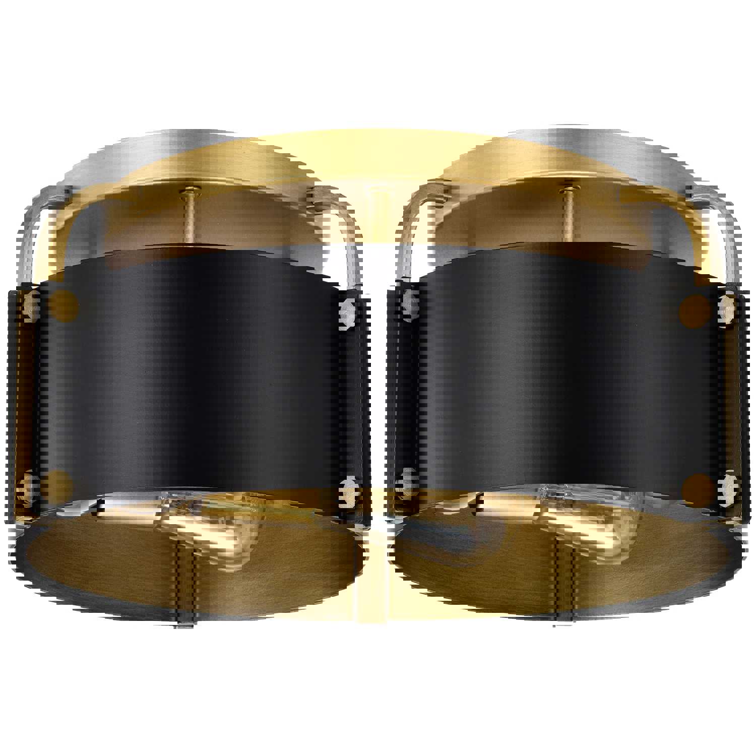 SATCO/NUVO Altos 3 Light Semi Flush 14 Inch Matte Black And Natural Brass Finish Ceiling Light