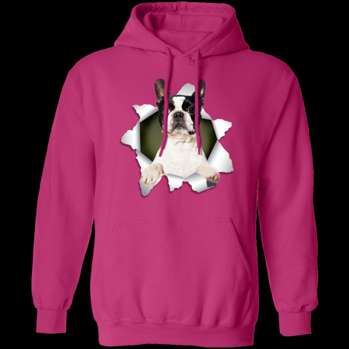BOSTON TERRIER 3D LADIES Pullover Hoodie - 8 oz