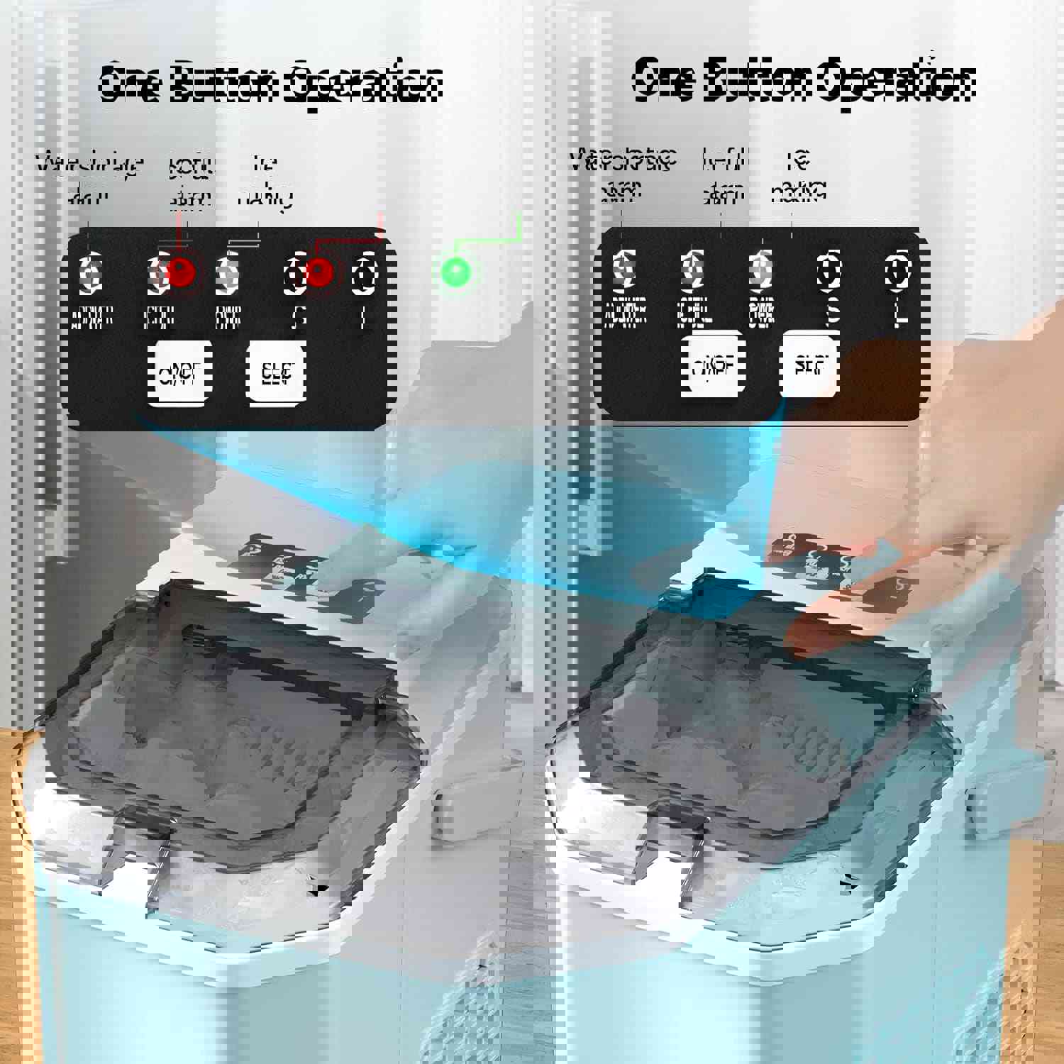 Countertop Ice Maker, 6 Mins/9 Pcs Bullet Ice, 26 Lbs Ice/24Hrs, Self-Cleaning, Portable for Home/Kitchen/Office/Party (Green)