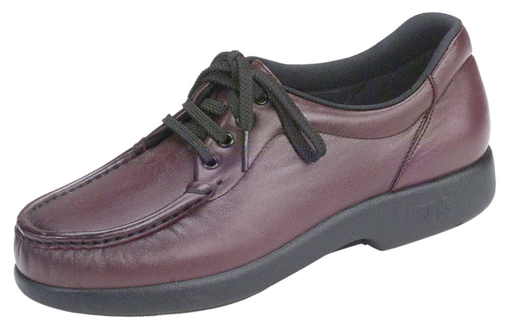 Women's Take Time - Antique Wine Plush Tie-Up Moccasin