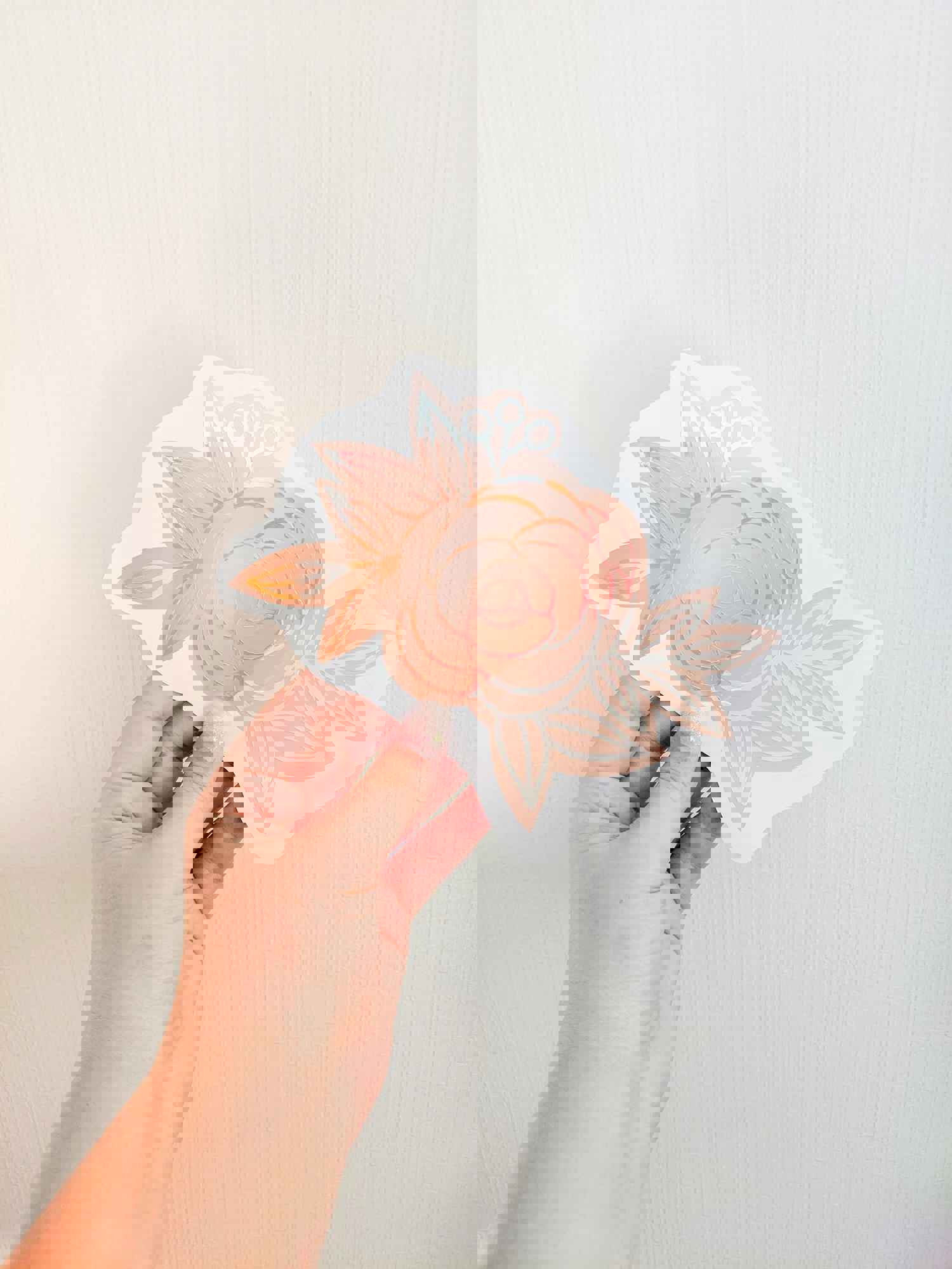 Layered Floral Line Art Roses Vinyl Decal