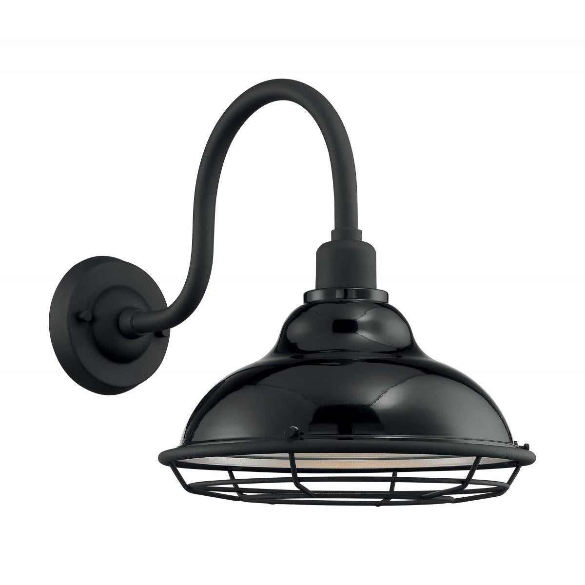 60-7002 NEWBRIDGE 1LT LG OUTDOOR WALL Sconce - Black and Silver Finish