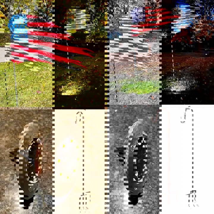 Metal Art of Wisconsin Outdoor Aluminum Old Glory LED Yard Sticker Package