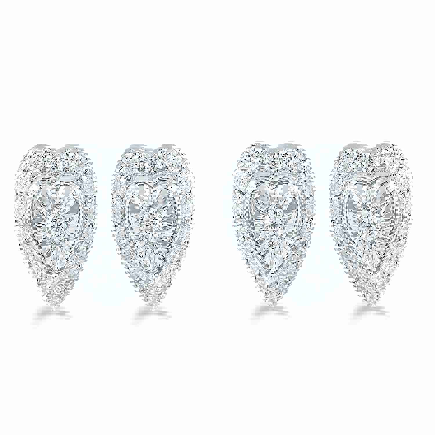 Set of 2: 3/8CT TW Diamond Heart Shaped Pendant & Earrings in Sterling Silver