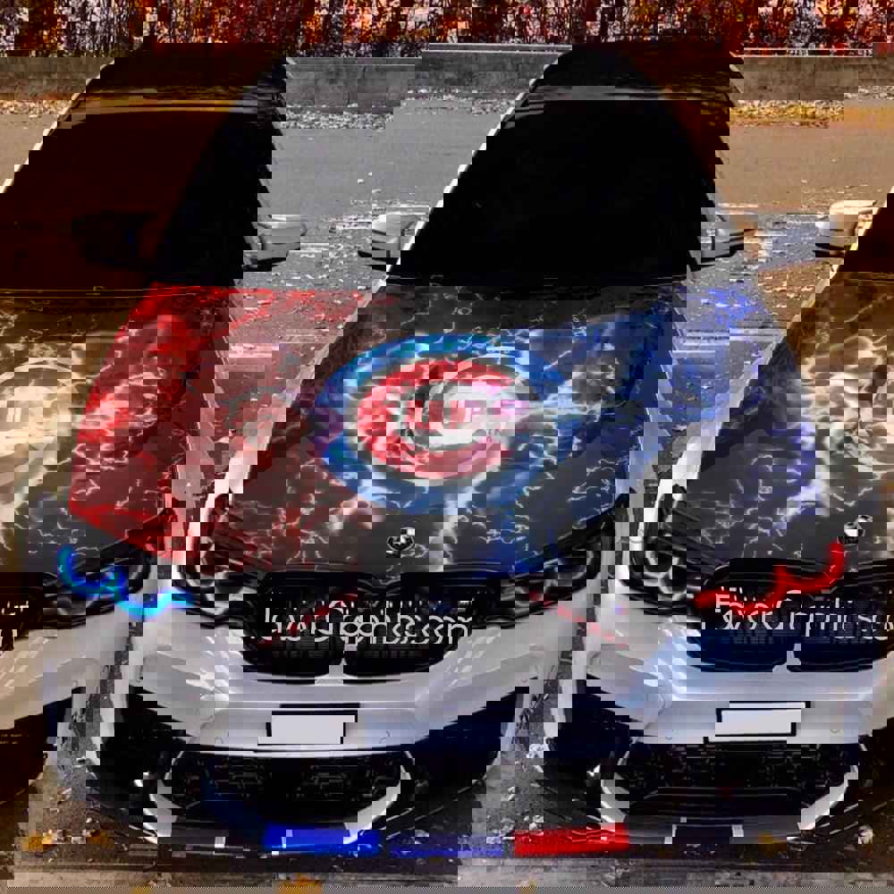 Chicago Cubs Itasha Car Vinyl Hood Wrap Decal Sticker