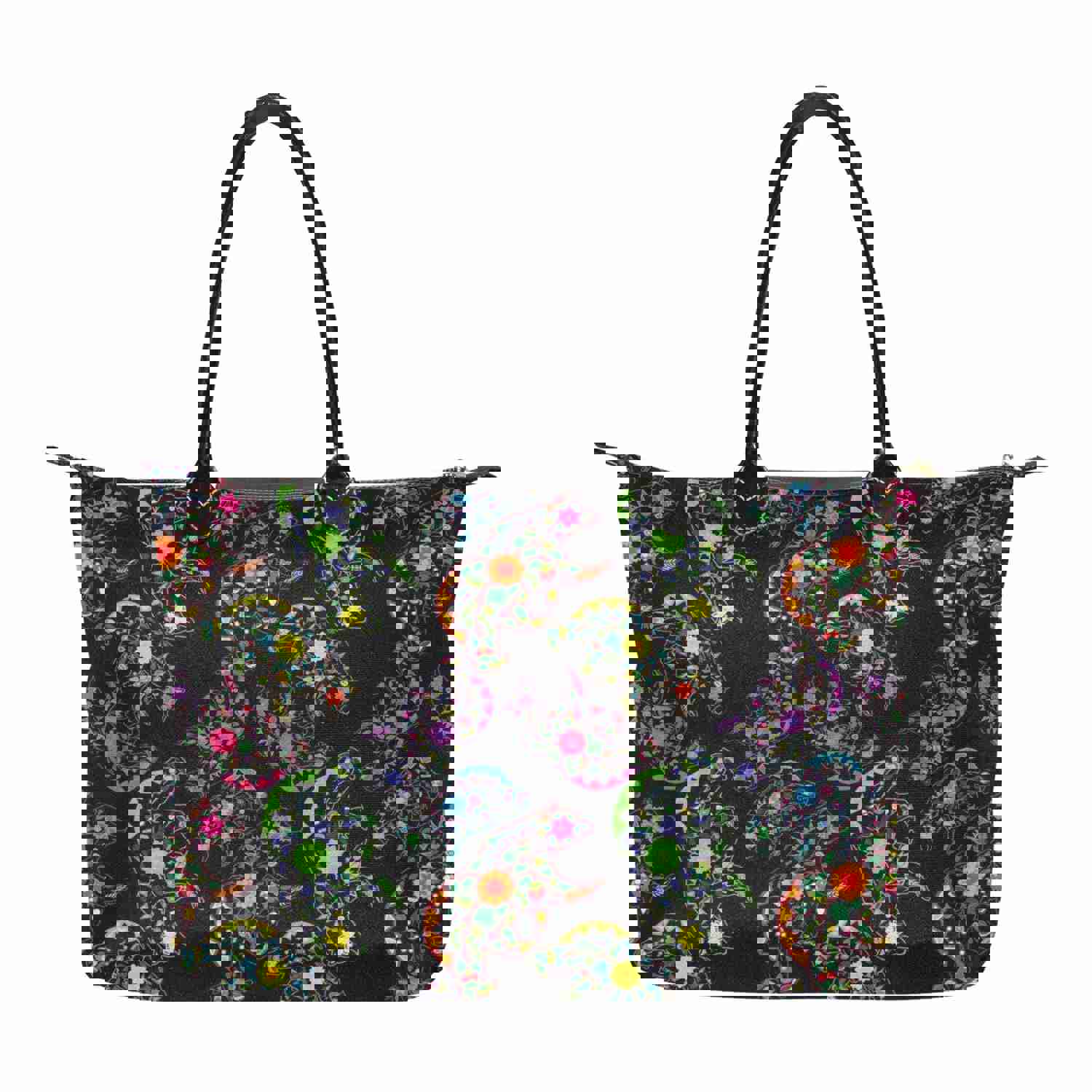 Neon Floral Bears Single-Shoulder Lady Handbag