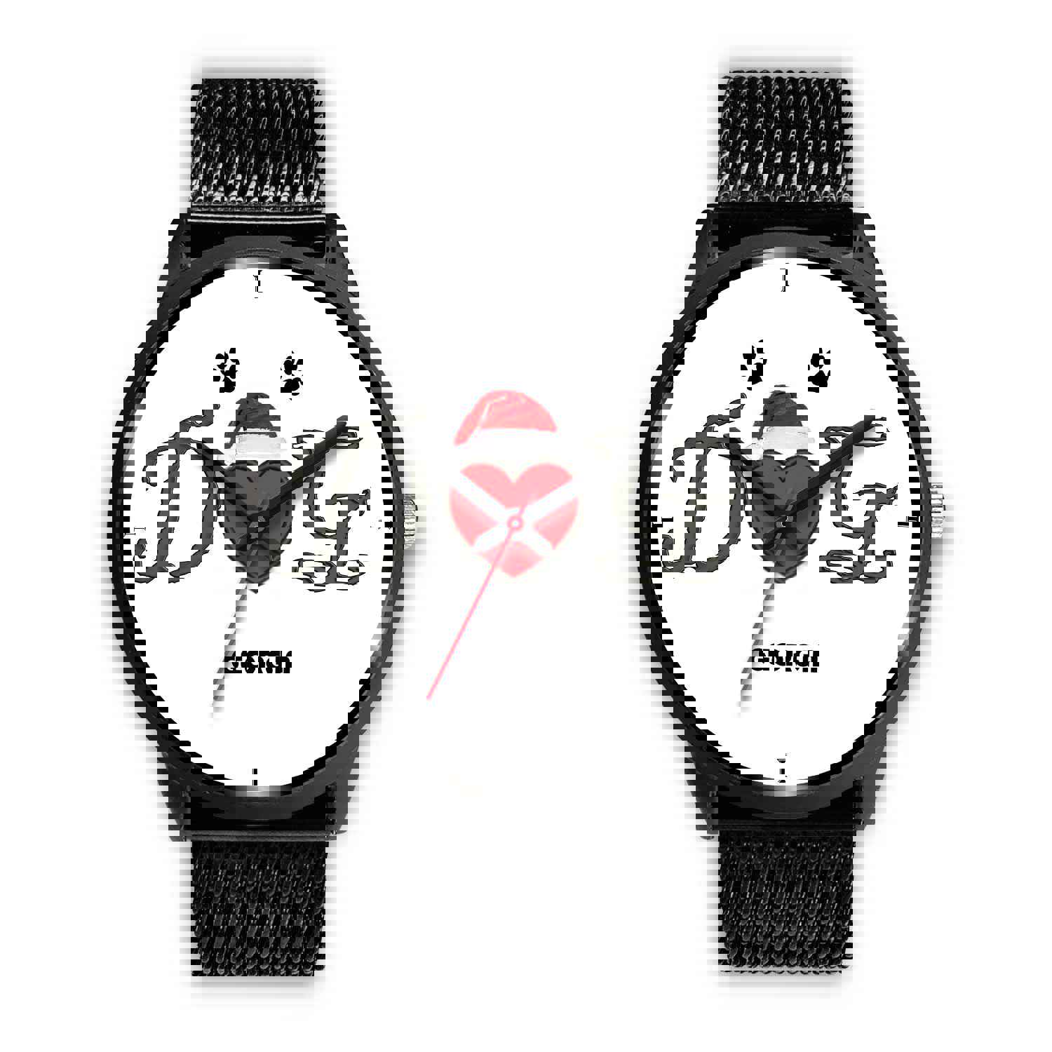Dog Georgia Print Christmas Special Wrist Watch