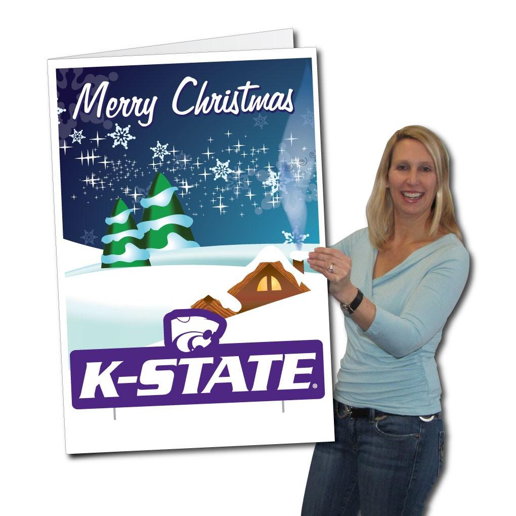2x3 Giant Kansas State Holiday Greeting Card & Yard Sign