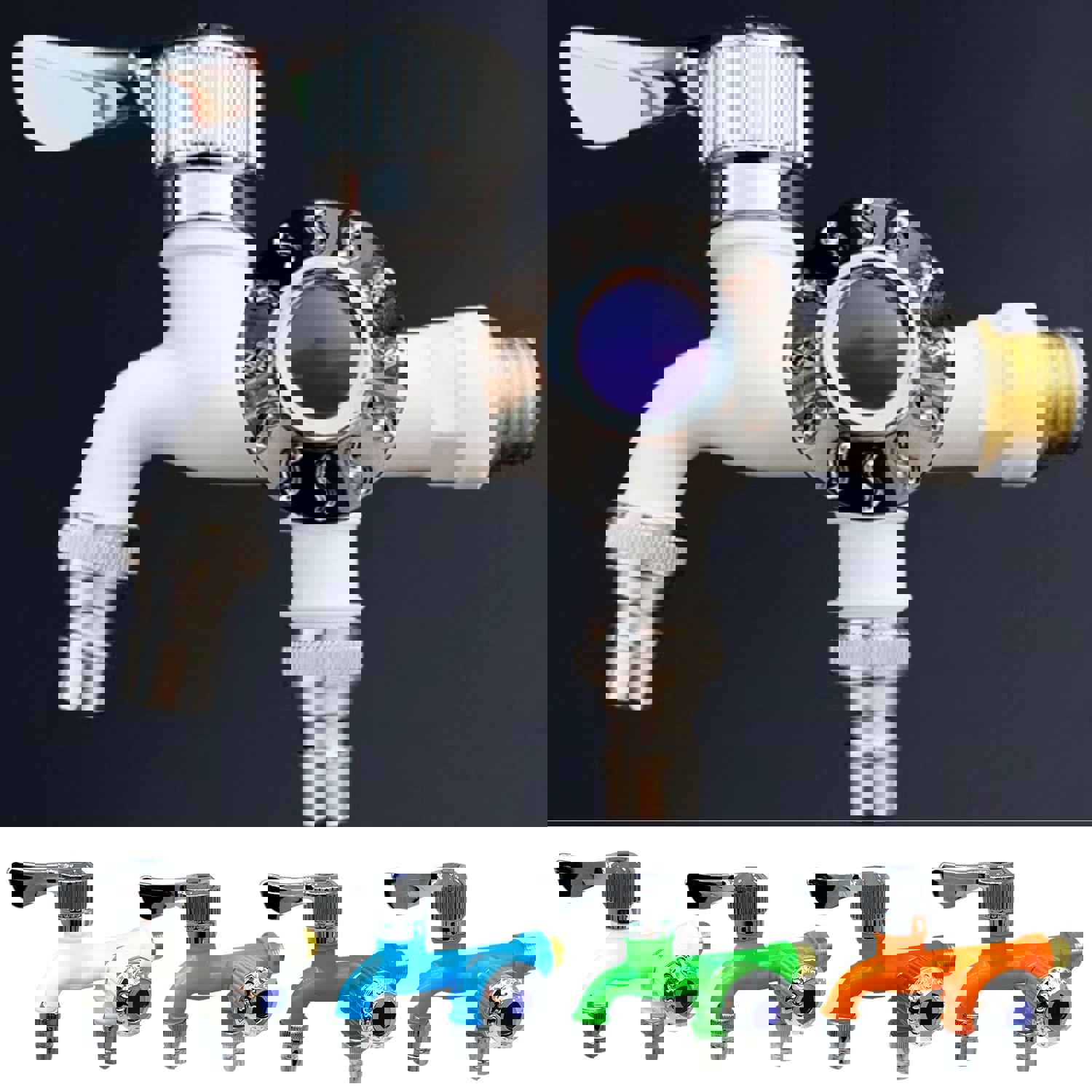 LH222 Garden Faucets One-in-two-out Fast Bidet Taps Wall Mounted Bibcocks Double Water Outlet Bathroom Faucets Gadgets