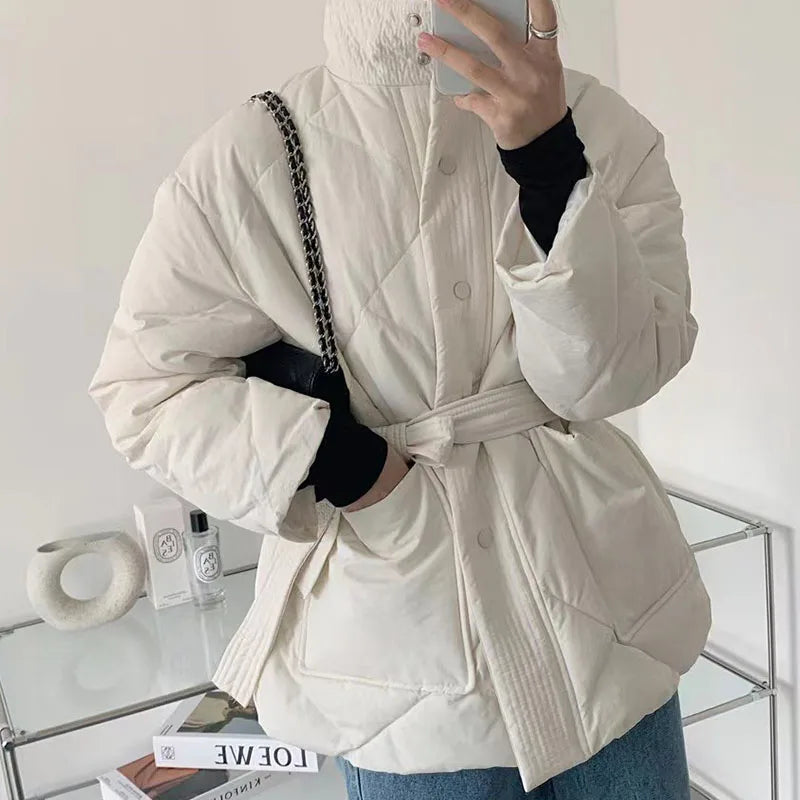 Women's Winter Jacket Coats - Fashionable Black Padded Parkas for Autumn/Winter