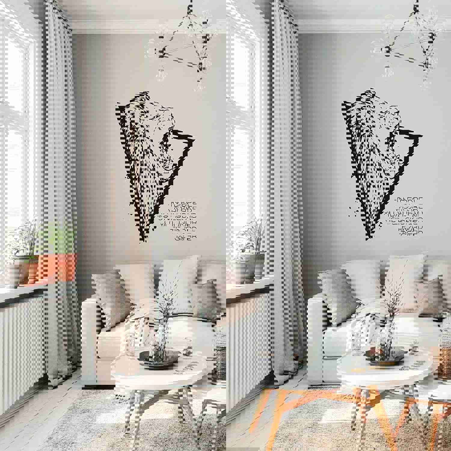 Animal Life Quote Vinyl Wall Sticker Decal - Conquer World Lion Quote