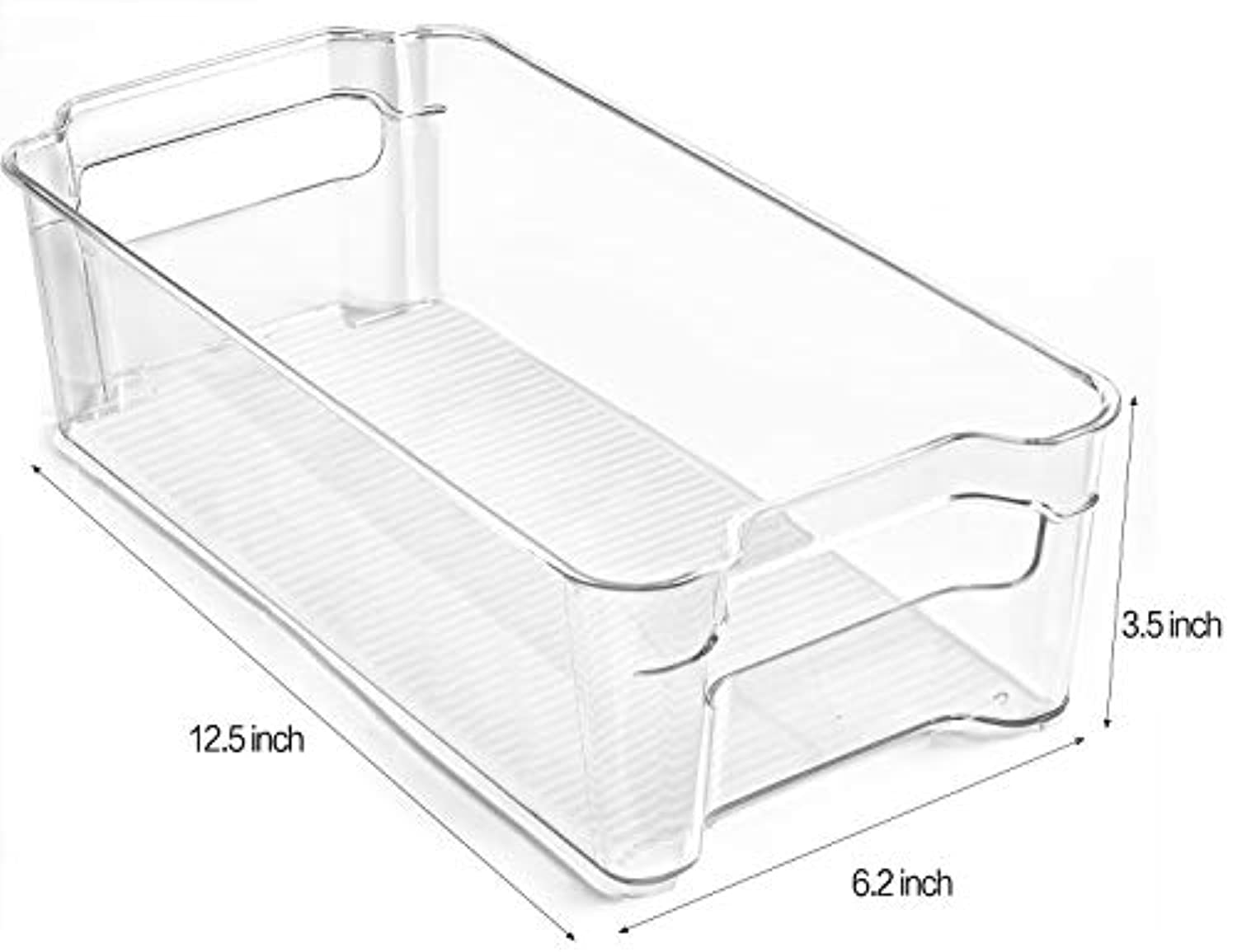 HERKKA 9-Pack Clear Plastic Food Storage Bins with Handles, BPA Free