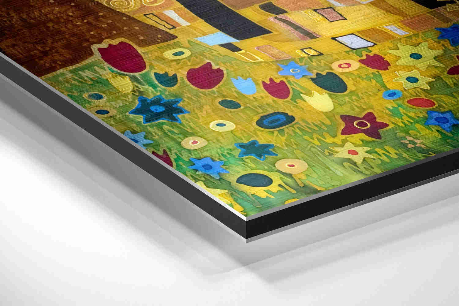 Klimts Kiss Brushed Aluminium Dibond Wall Art