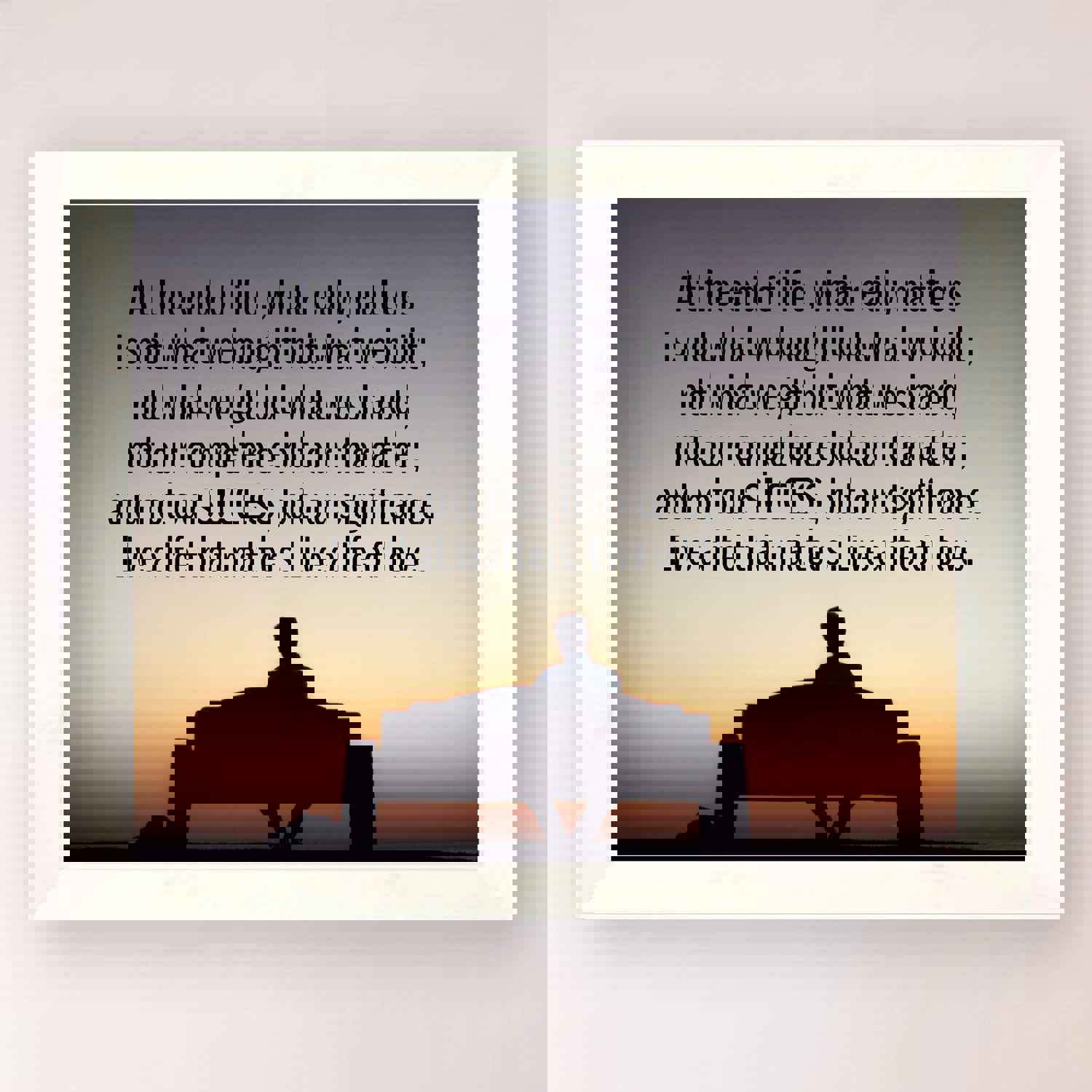 Live a Life That Matters - Inspirational Quotes Wall Art - 10 x 8 Sunset Poster Print