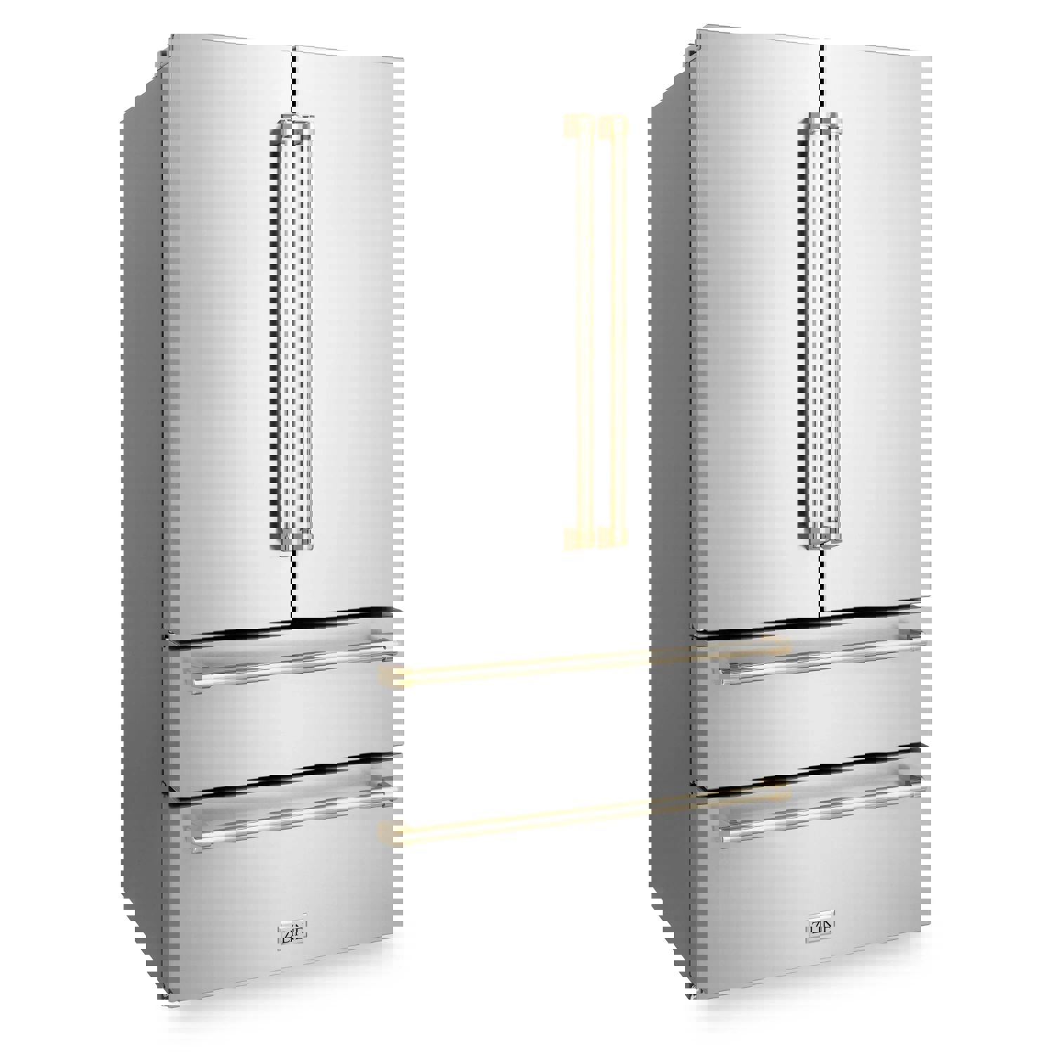 ZLINE Autograph Edition 36 22.5 cu. ft Freestanding French Door Refrigerator with Ice Maker in Stainless Steel with Gold Trim