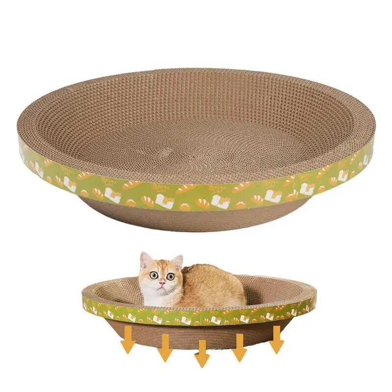 Oval Cat Scratcher Stable Lounge Nest for Cats - Reinforced Bowl Shape Bed
