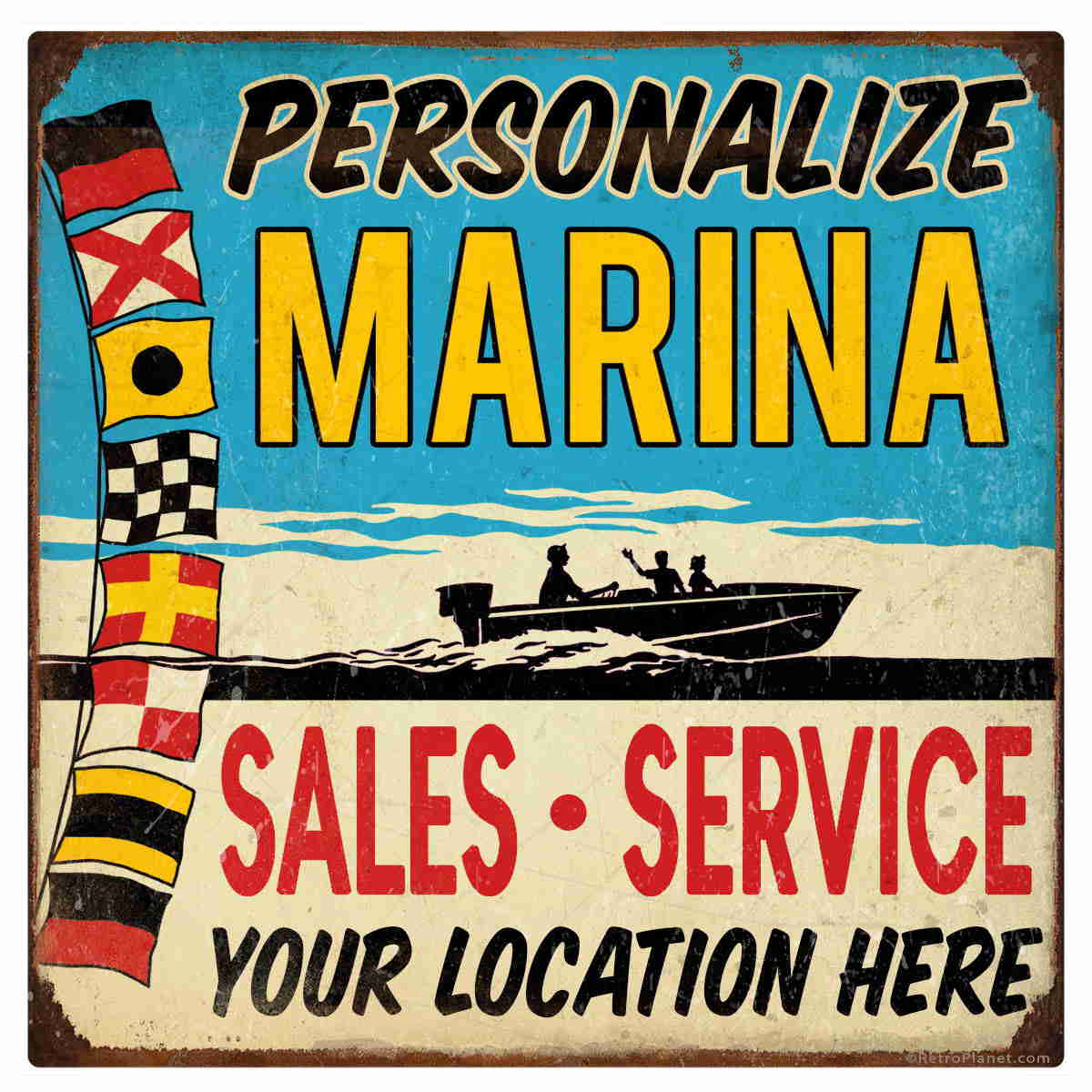 Personalized Marina Sales and Service Vinyl Stickers - Set of 10