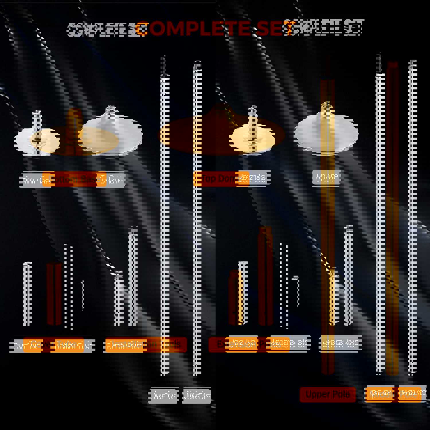 Professional Spinning & Static Stripper Pole for Home, Gym, and Party Use - Gold (2.235-2.875m / 7.33-9.43ft)