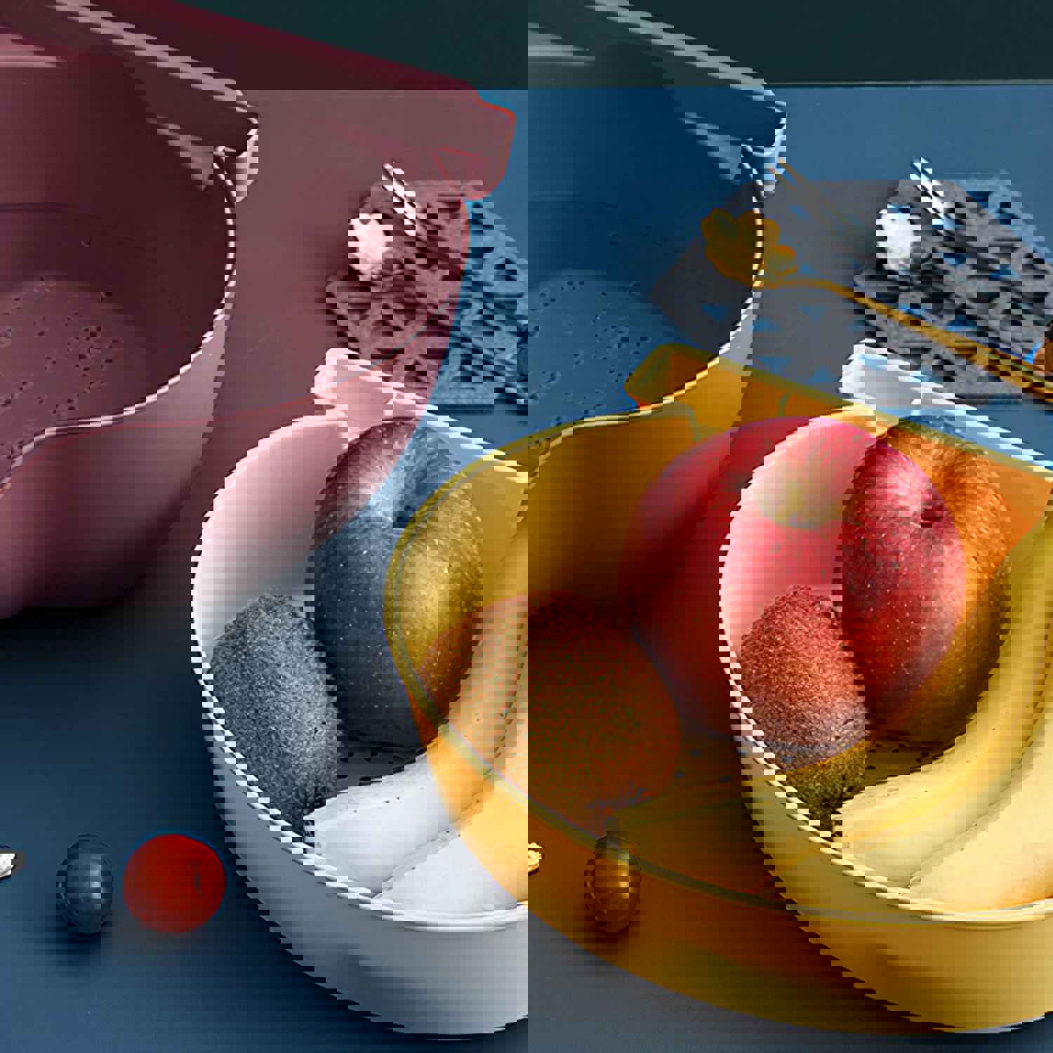 Dual Layer Nordic Style Vegetable and Fruit Storage Box - BPA Free PP Plastic Kitchen Container