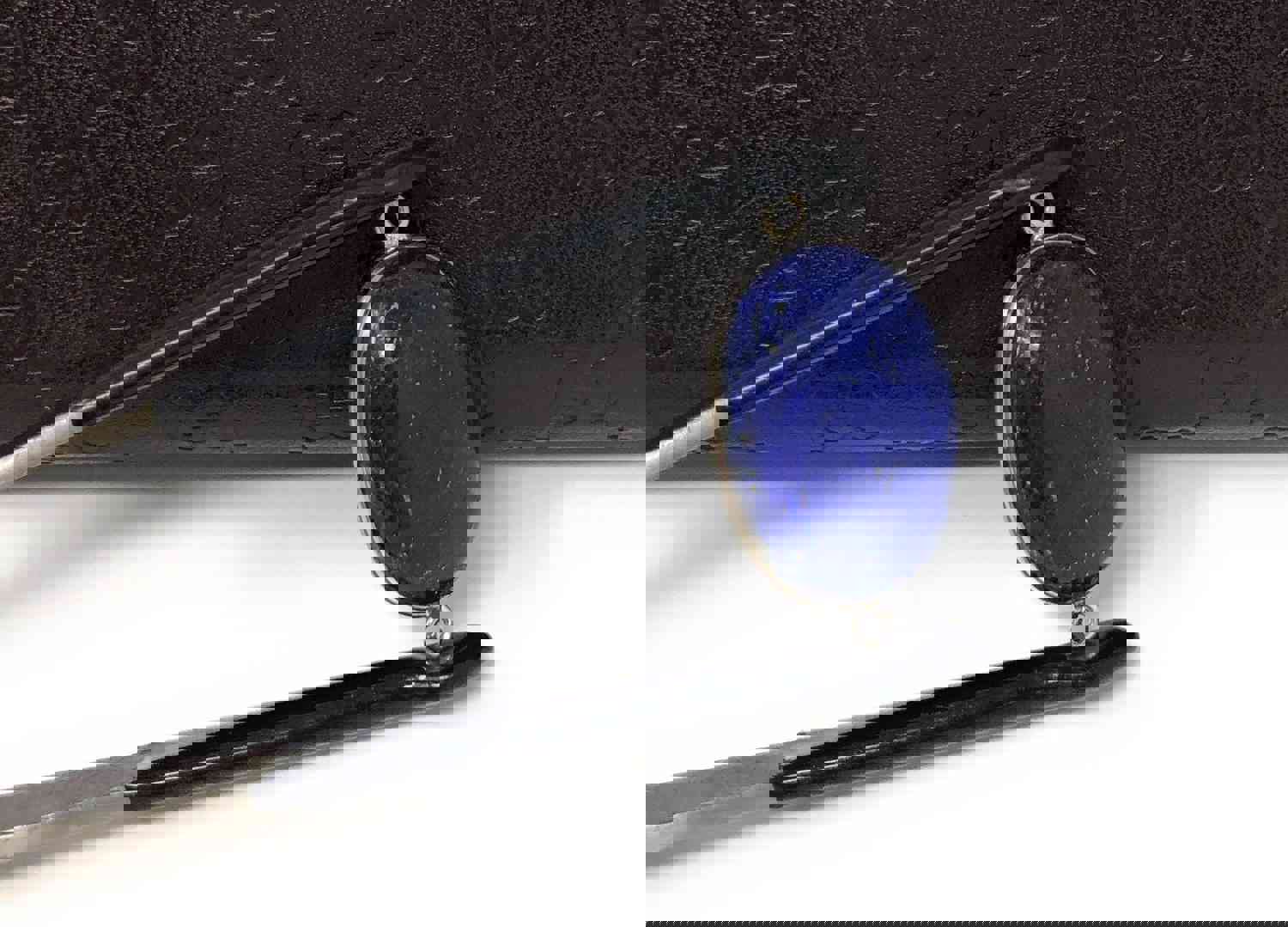 Sterling Silver Lapis Lazuli Bezel Connector for DIY Jewelry Making