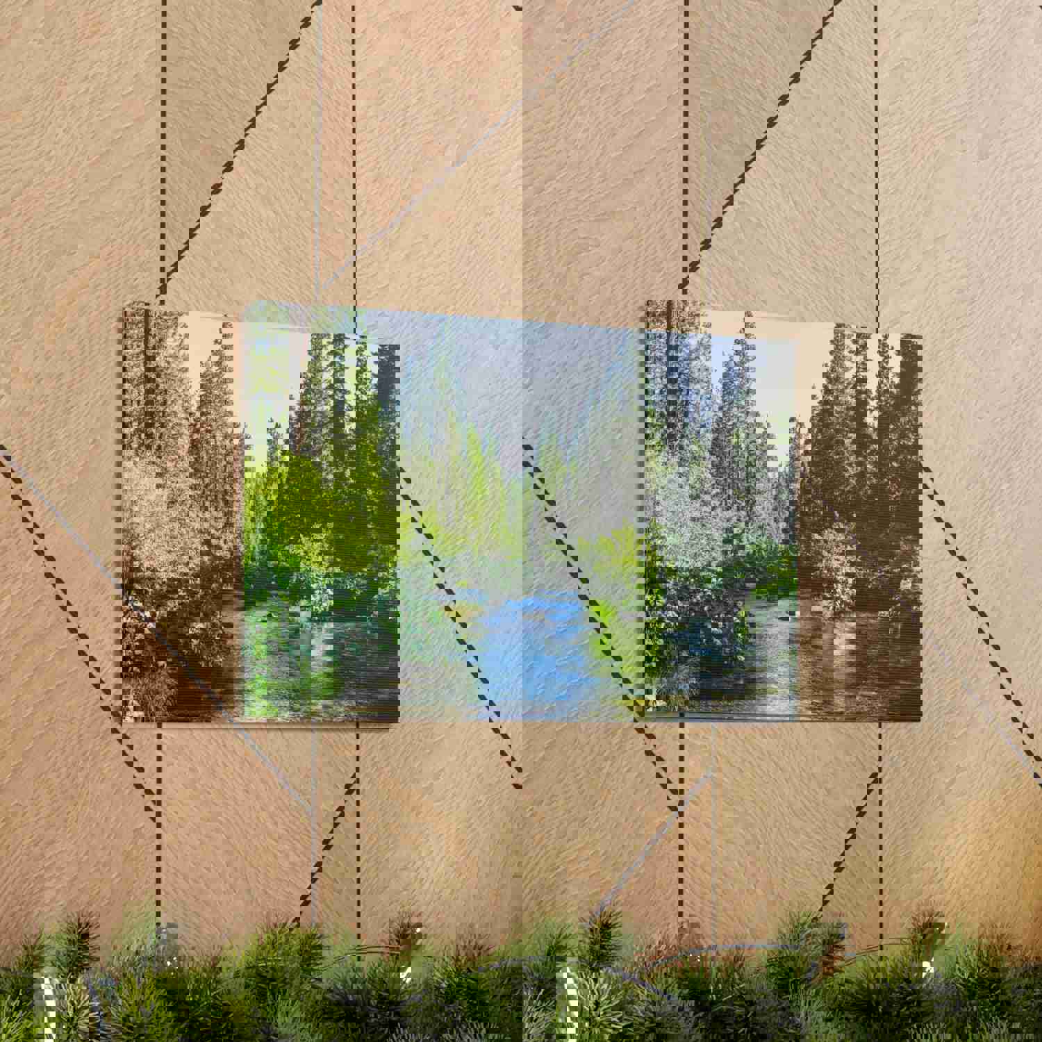 River Through The Green Forest Nature Wilderness Photography Canvas Wall Art