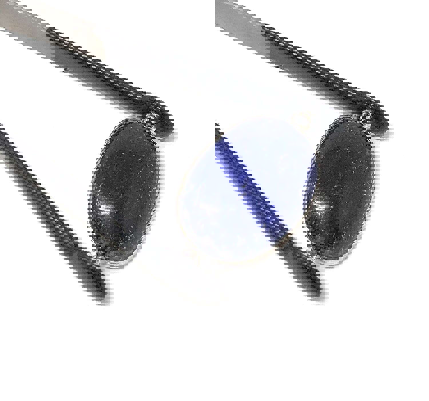 Sterling Silver Lapis Lazuli Bezel Connector for DIY Jewelry Making