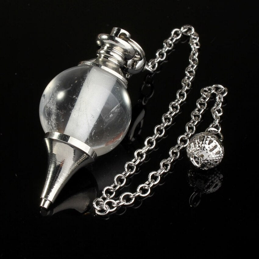 Natural Gnergy Gemstone Silver Plated 7 Stone Beads Chain Pendant Jewelry
