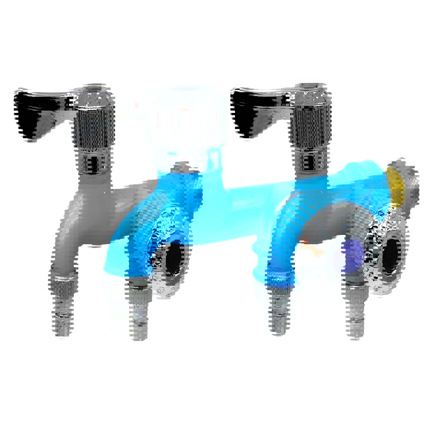 LH222 Garden Faucets One-in-two-out Fast Bidet Taps Wall Mounted Bibcocks Double Water Outlet Bathroom Faucets Gadgets