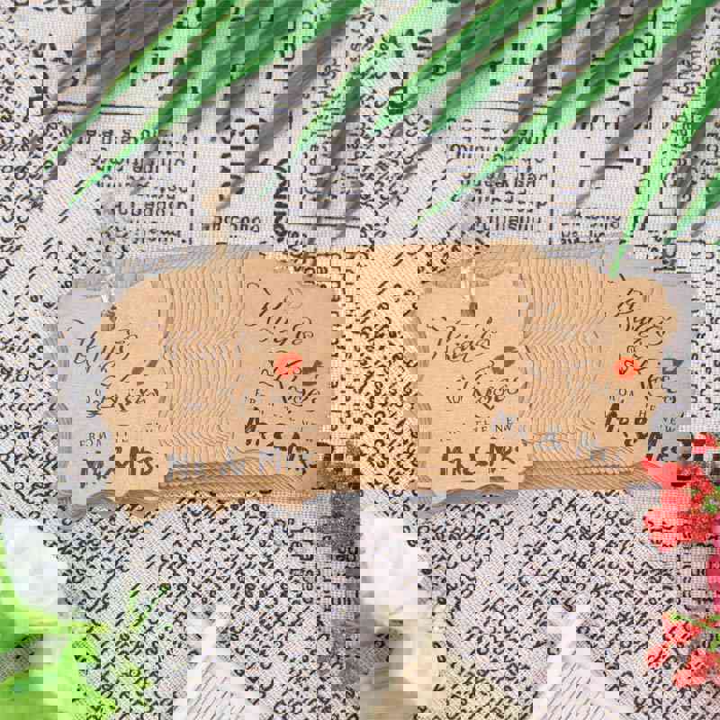 Original Design Wedding Favor Gift Tags, 100 PCS Brown Square Tags with 100 Feet Natural Jute Twine