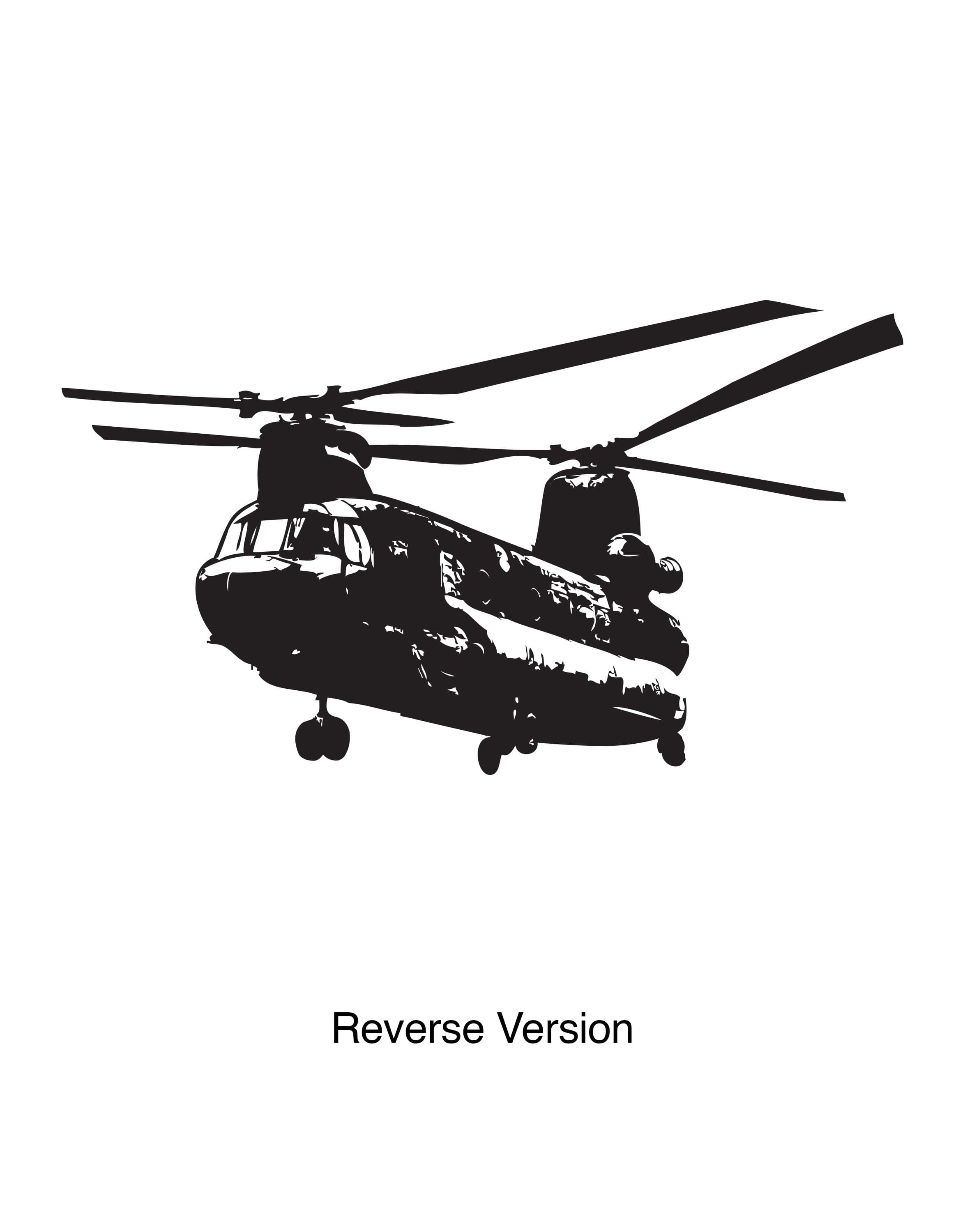 Military Chinook Helicopter Vinyl Wall Decal Sticker #1274