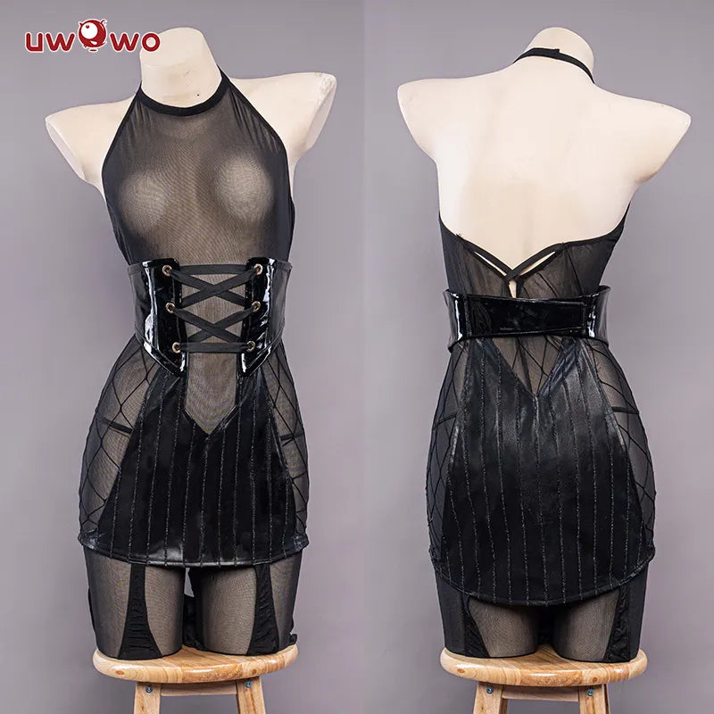 UWOWO Azur Lane Agir 18+ Cosplay Costume with Cloak Black Dress