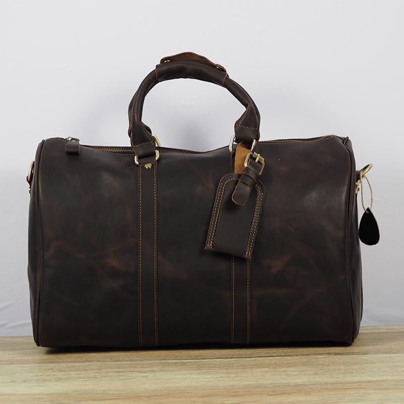 Cool Leather Men's Weekender Duffle Bag - Vintage Travel Bag