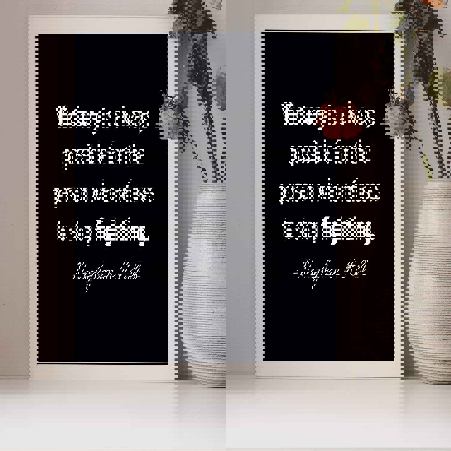 Napoleon Hill Quotes - Victory Is Possible Inspirational Wall Art - 8 x 10 Modern Typographic Print