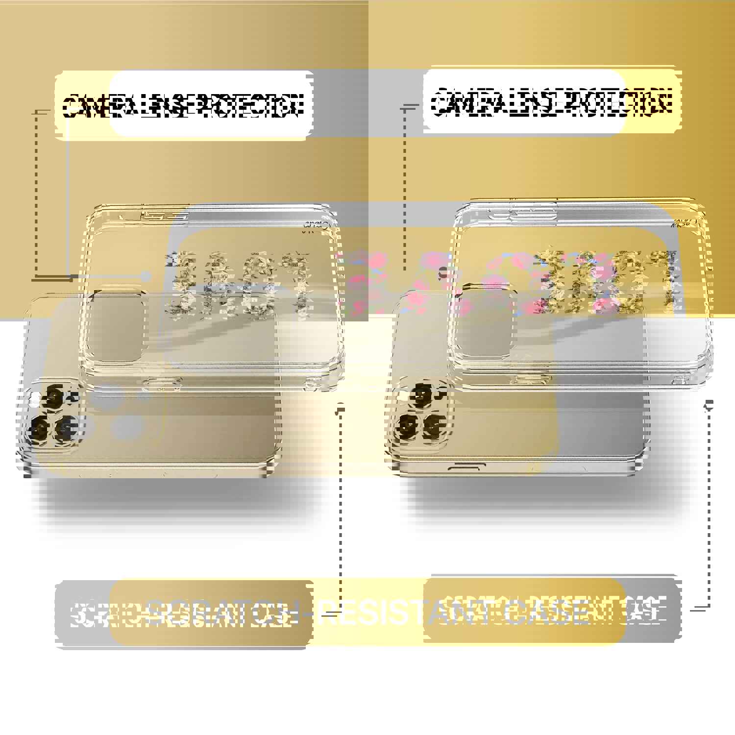 High-Quality TPU Clear Case with Love Flower Design for iPhone & Samsung Phones