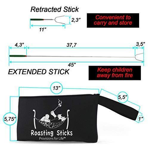 KBA Marshmallow Roasting Sticks Set of 8 - Telescoping Smores Sticks for Fire Pit with Glow in The Dark Handles