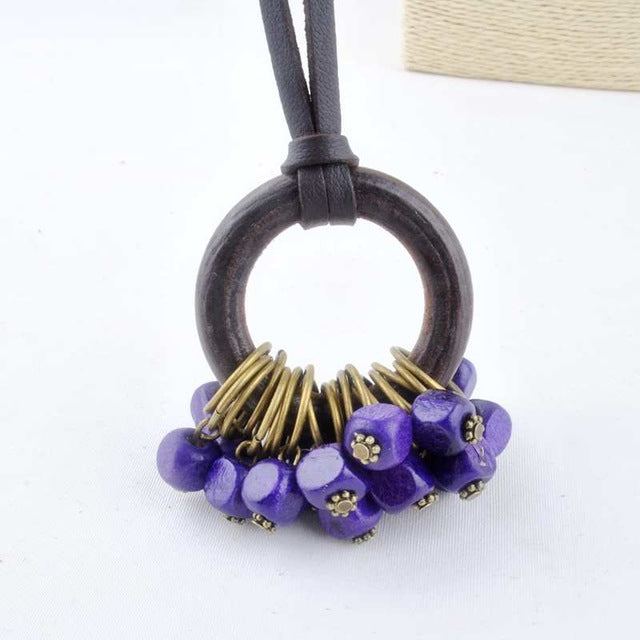 Fashion Wooden Beads Statement Necklace for Women